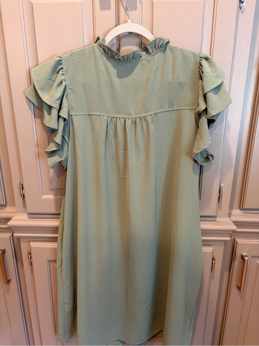 Amazon Green Ruffle Sleeve Mini Dress - Picture 5 of 8